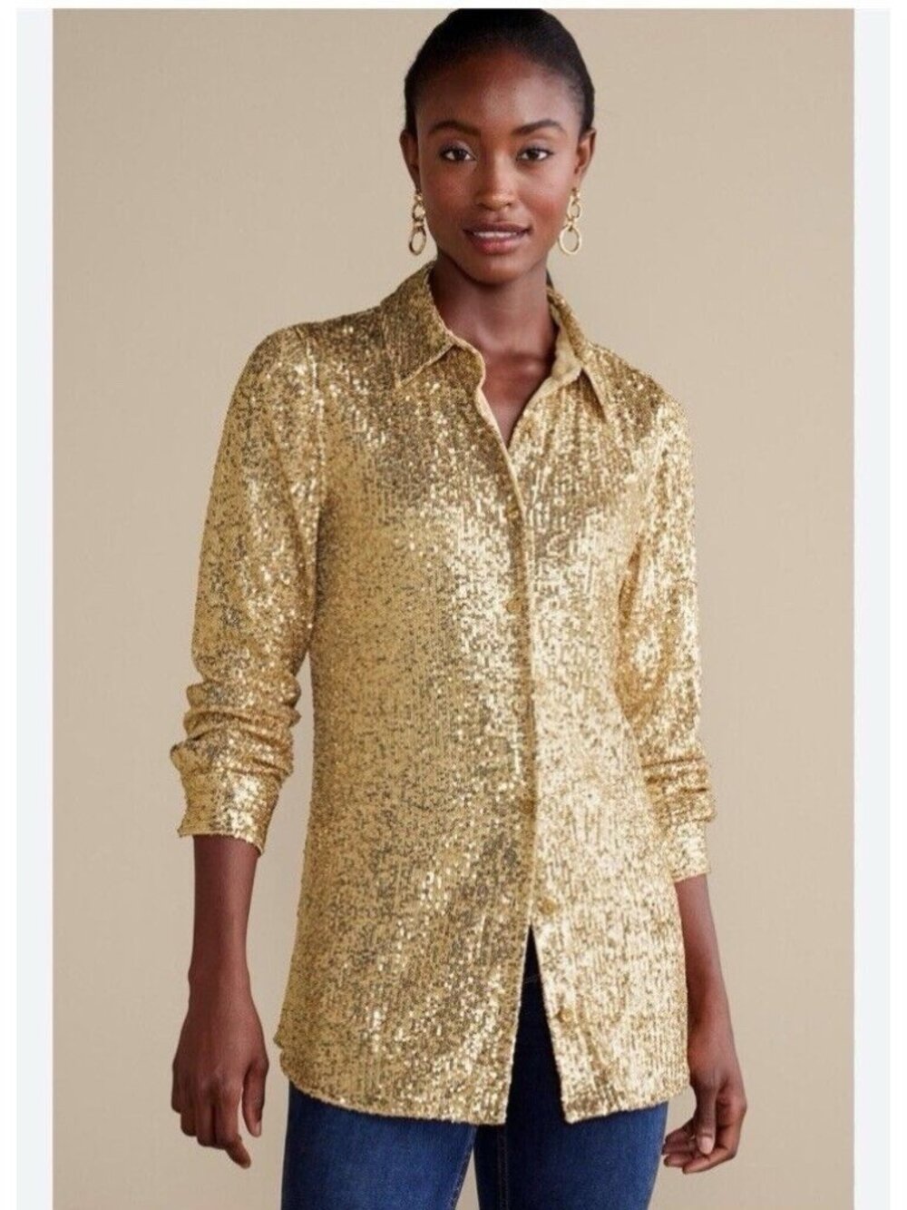 Soft Surroundings Sancerre Sequin Top NWT